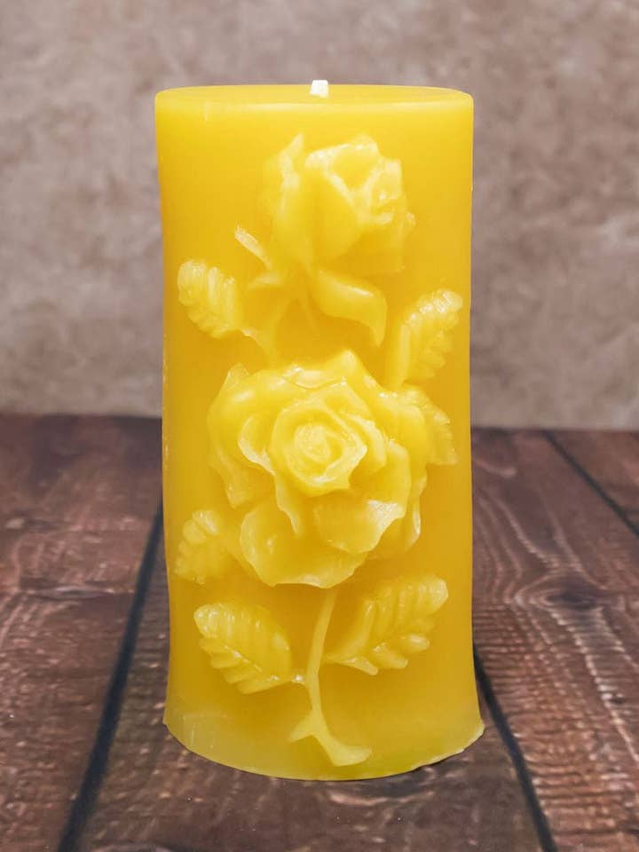Rose Beeswax Pillar for wholesale by Beelite Candles