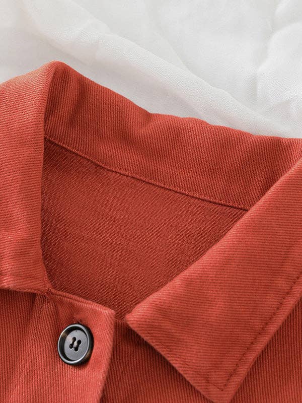 Plush Looks - Wholesale Jacket - Women's - Vintage Loose Long Sleeves Buttoned Solid Color Lapel Collar Outerwear11