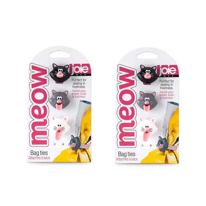 Joie Meow Cat Reusable Bag Ties, Set of 3 for wholesale by HIC - Harold Import Co.