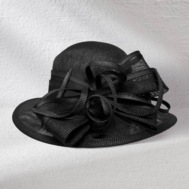 Sensibling Corp. - Wholesale Straw Hat - Women's - Two Tone Bow Accent Elegant Sinamay Dressy Hat2