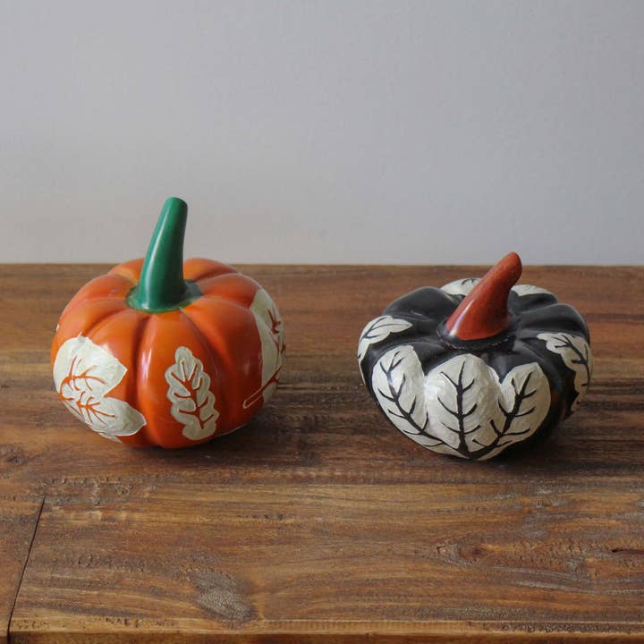 Global Crafts - Wholesale Decorative tabletop object - Soapstone Orange Pumpkin Decor4