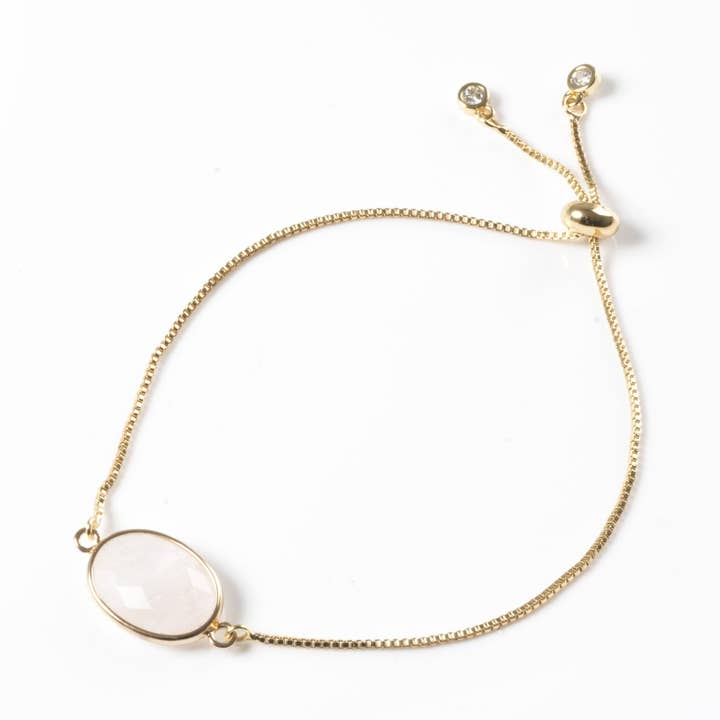 Rozenkwarts edelsteen slide armband voor wholesale door Colour Addict Jewellery