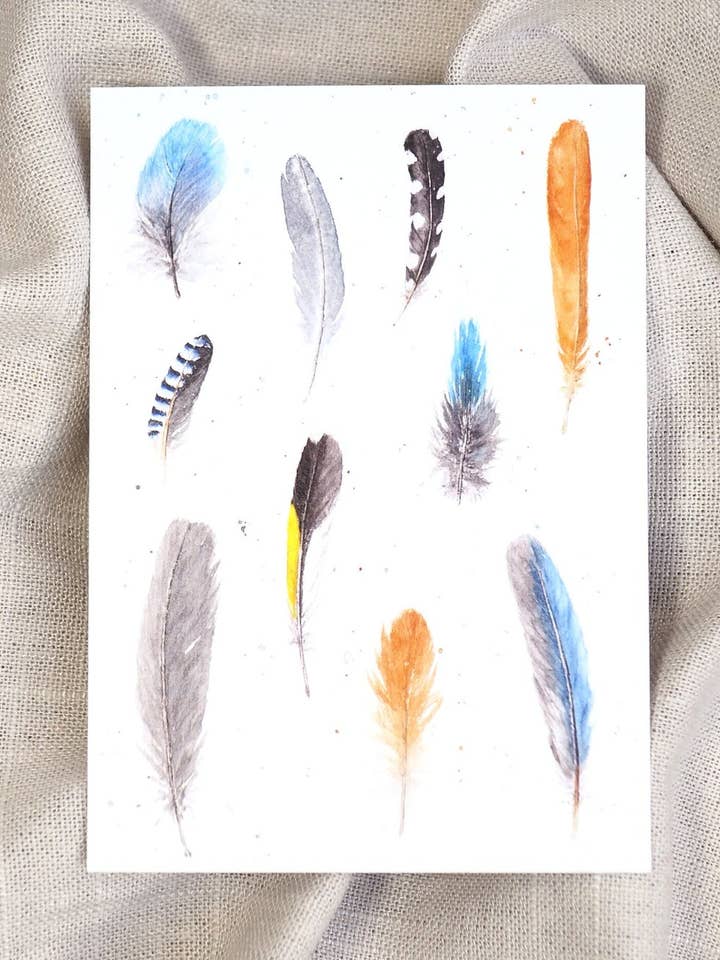Carte postale plumes pour la vente par Jona Art
