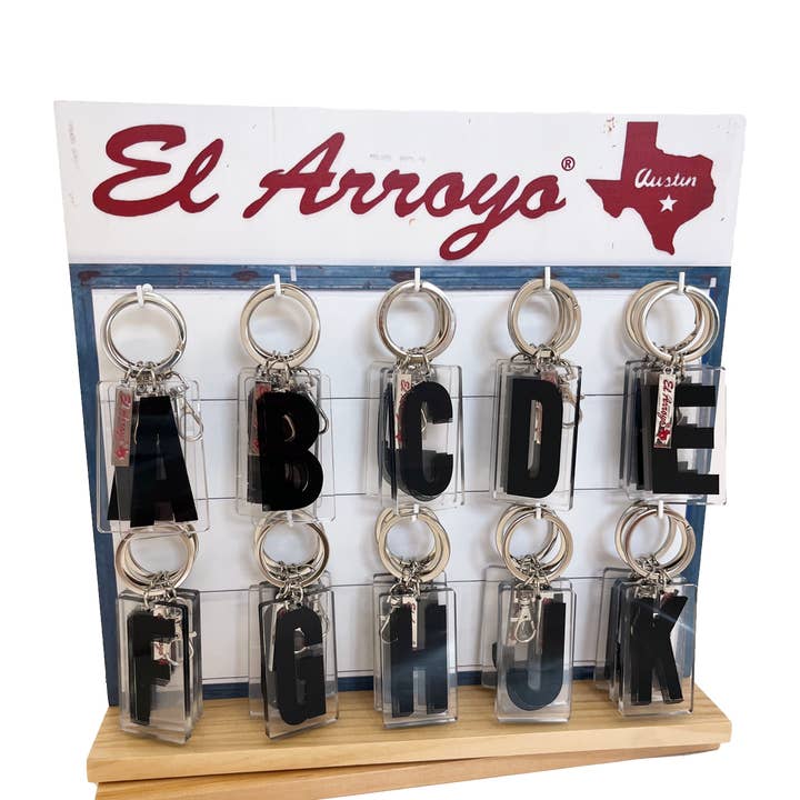 El Arroyo - Wholesale Keychain - Unisex - Marquee Letter Keychains - Starter Pre-Pack (20 Assorted Letters + FREE Display)
