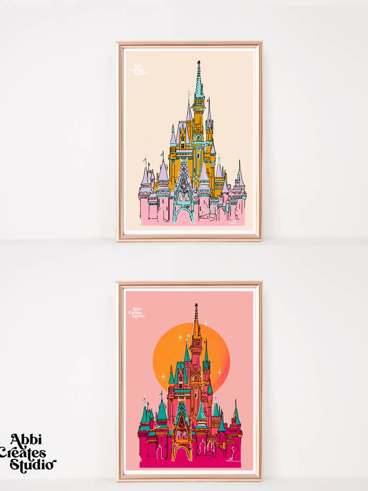 Magic Kingdom inspired Castle Art Print | Abbicreates Studio for wholesale by Abbicreates Studio LLC