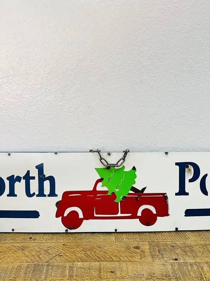 Metal Wall Sign, North Pole - P-8 for wholesale by Rustic Farm