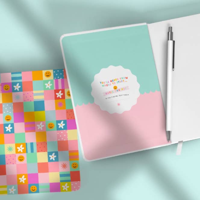 Pastel plaid notitieboek met magische zak voor wholesale door HEYMACA