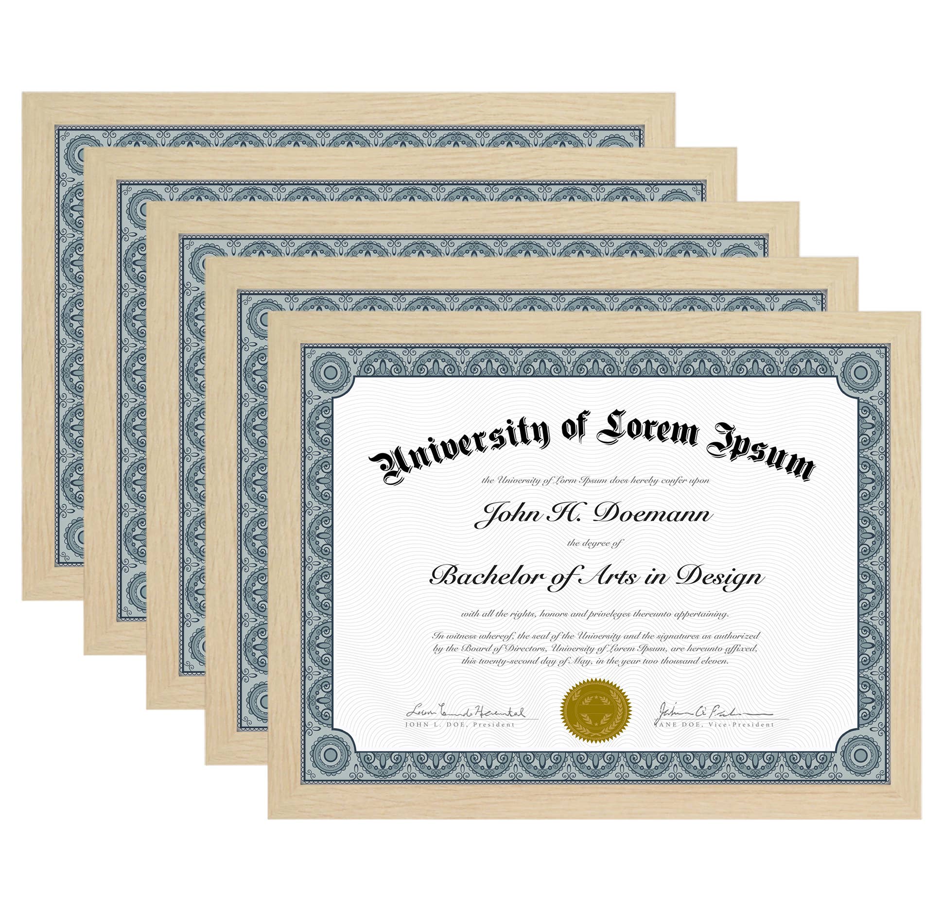 Americanflat - Wholesale Picture Frame - Americanflat 5 Pack Picture Frames With Mat Plexiglass Cover136