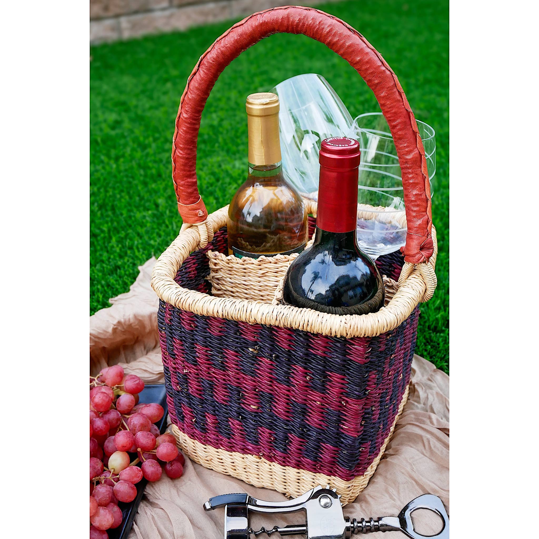 Ti-a Woven Goods - Wholesale Beer/Wine Caddy - Rustic Wine Caddy2