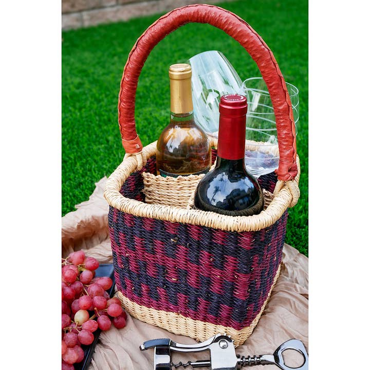 Ti-a Woven Goods - Wholesale Beer/Wine Caddy - Rustic Wine Caddy2
