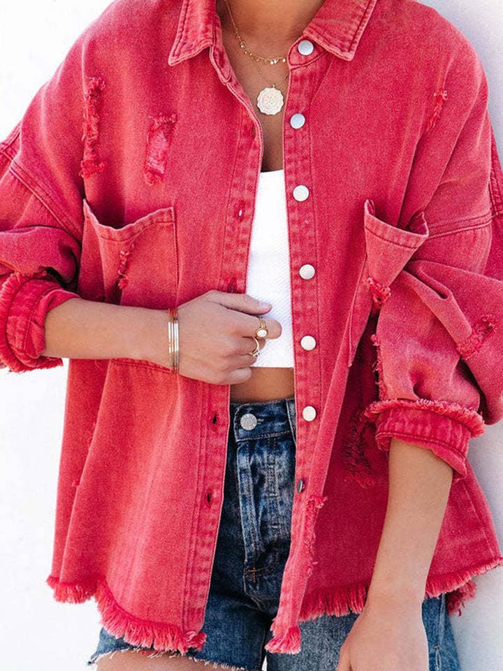 HIDDENBRAND - Wholesale Denim Jacket - Women's - Solid Denim Jacket7