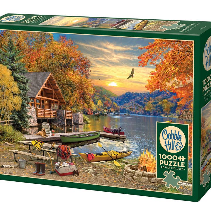 Lakeside Retreat 1000pc puzzle for wholesale by Outset Games and Cobble Hill Puzzles