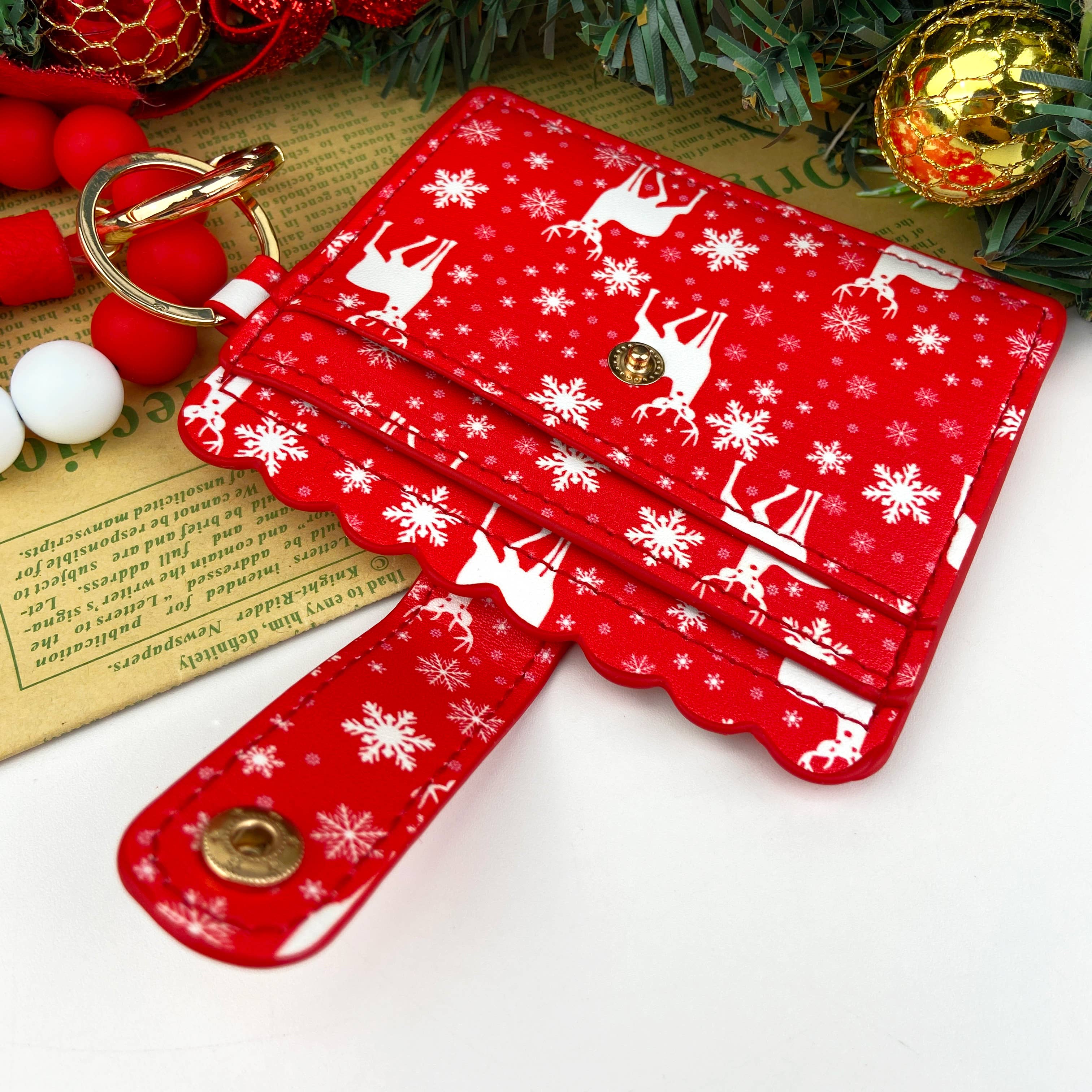 SoapElenGlen – wholesale Keychain bracelet – Christmas Gift Card Holder Silicone Bead Bracelet Keychain7