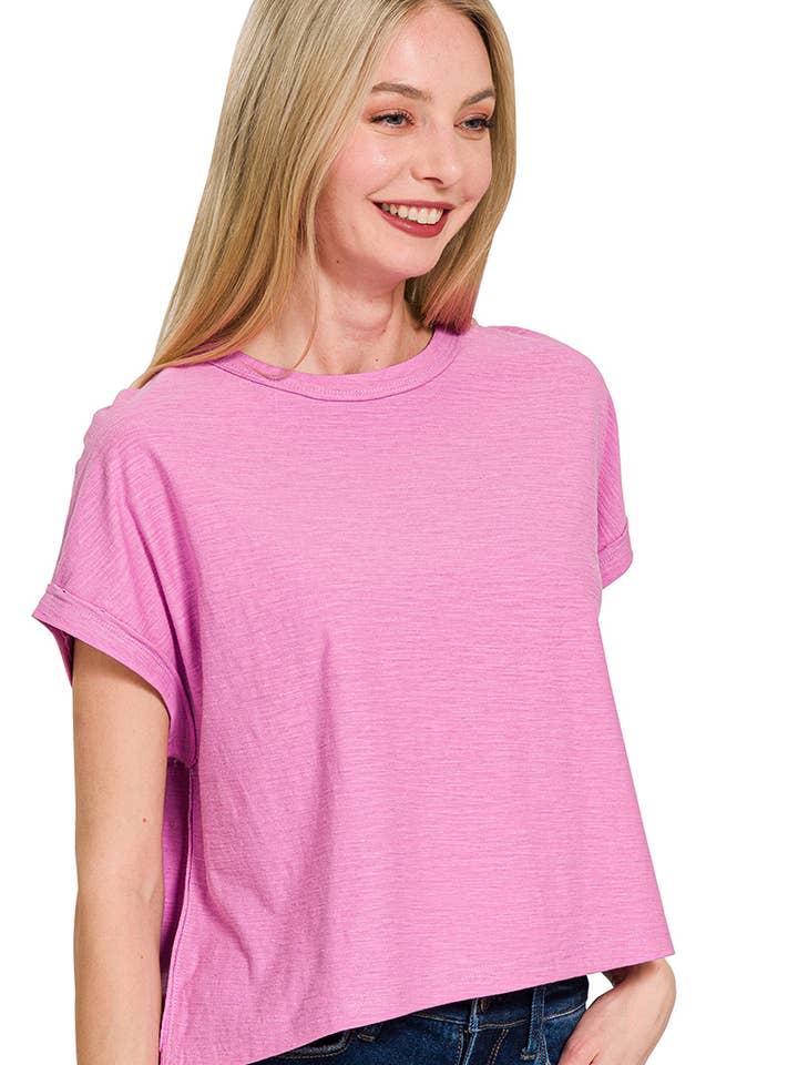 .0802 Cotton Slub Short Sleeve Tee SI-27619 for wholesale by 42POPS