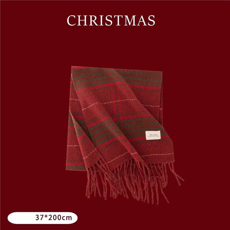 UZ Wholesale Store - Wholesale Sjaal - Dames - Warme klassieke winter sjaal met kerstfestival design3