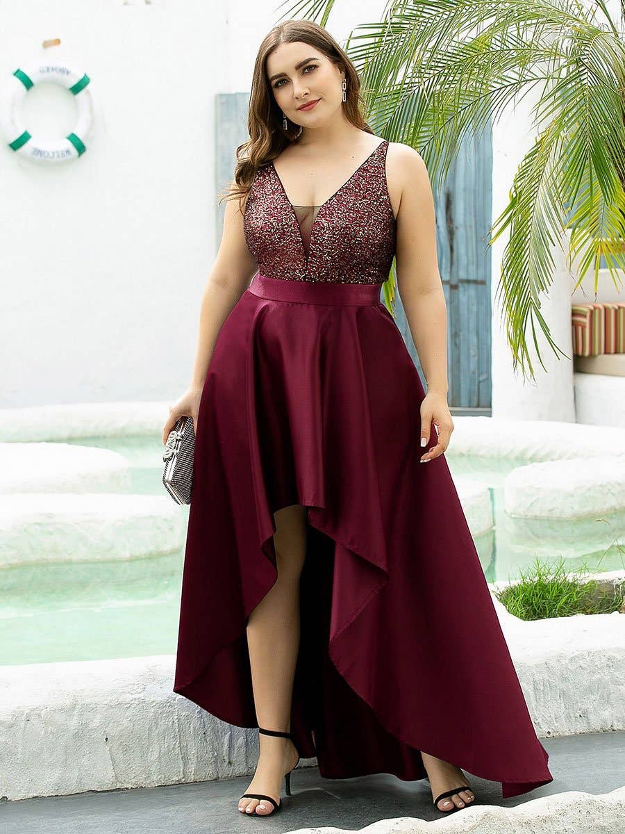 Ever-Pretty – wholesale Gown – Women's – Plus Size Shiny High-Low Prom Dresses for Women1