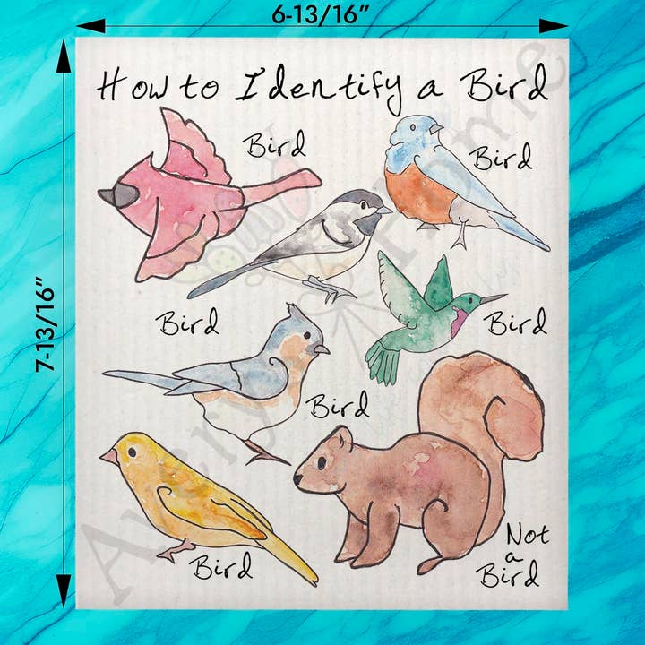How to Indentify Birds Garden Kitchen Swedish Dishcloth for wholesale by Avery's Home