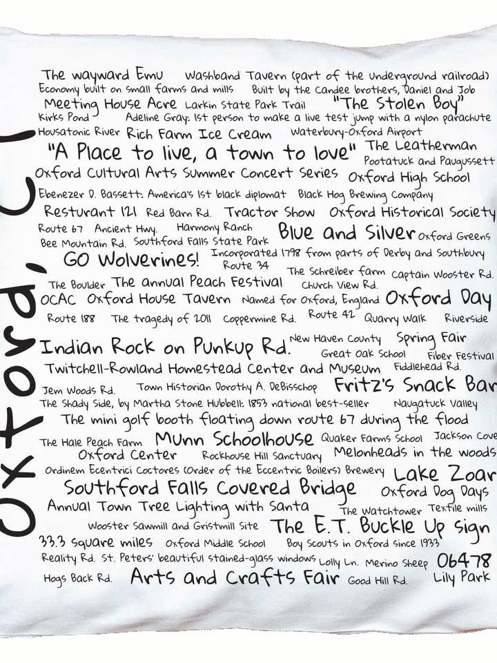 Oxford, CT Pride Pillow Cover for wholesale by TownieSwag