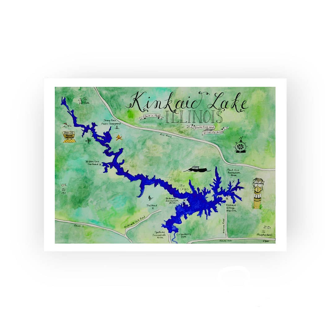 Emily Drew Yates Art & Illustration - Wholesale Postcard - Postcards - Watercolor Calligraphy Maps - 31 Maps5