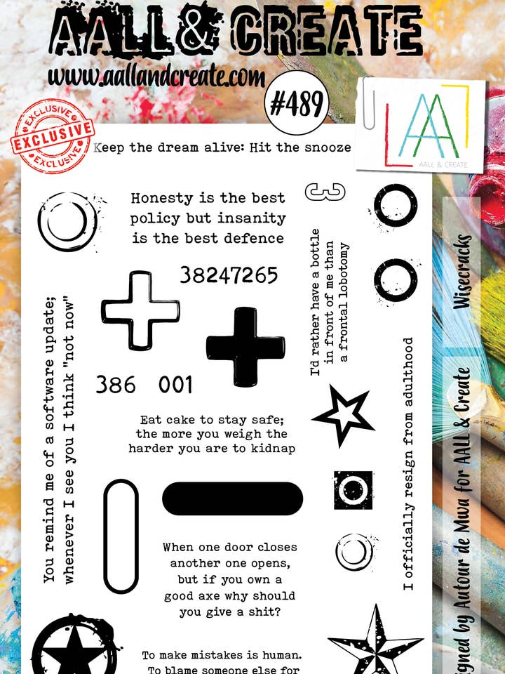 Wisecracks - A5 Clear Stämpel Set #489 för wholesale av AALL AND CREATE