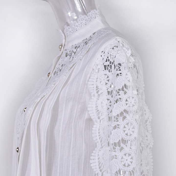 Rosa Clothing - Wholesale Blouse - Women's - Elegant bohemian long-sleeves blouse lace shirt15