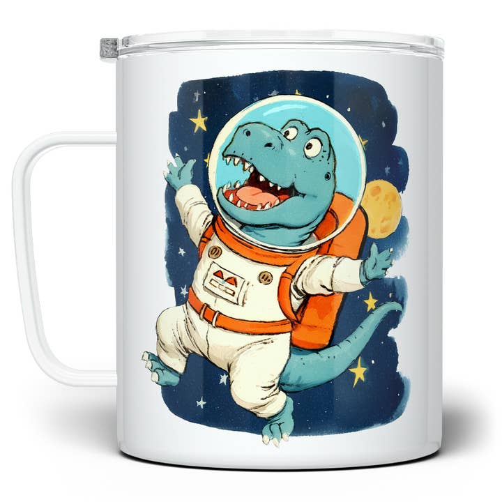 Space Astronaut Dinosaur Insulated Mug, Fun Sci Fi Gifts for wholesale by Loftipop
