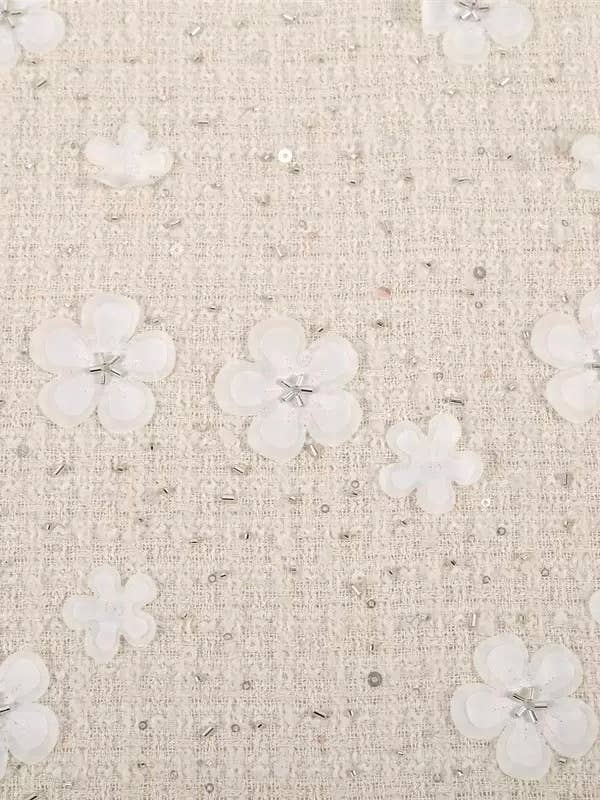 DR633 Floral Beaded Tweed Petal Dress – Holiday Luxe Edition for wholesale on Faire4