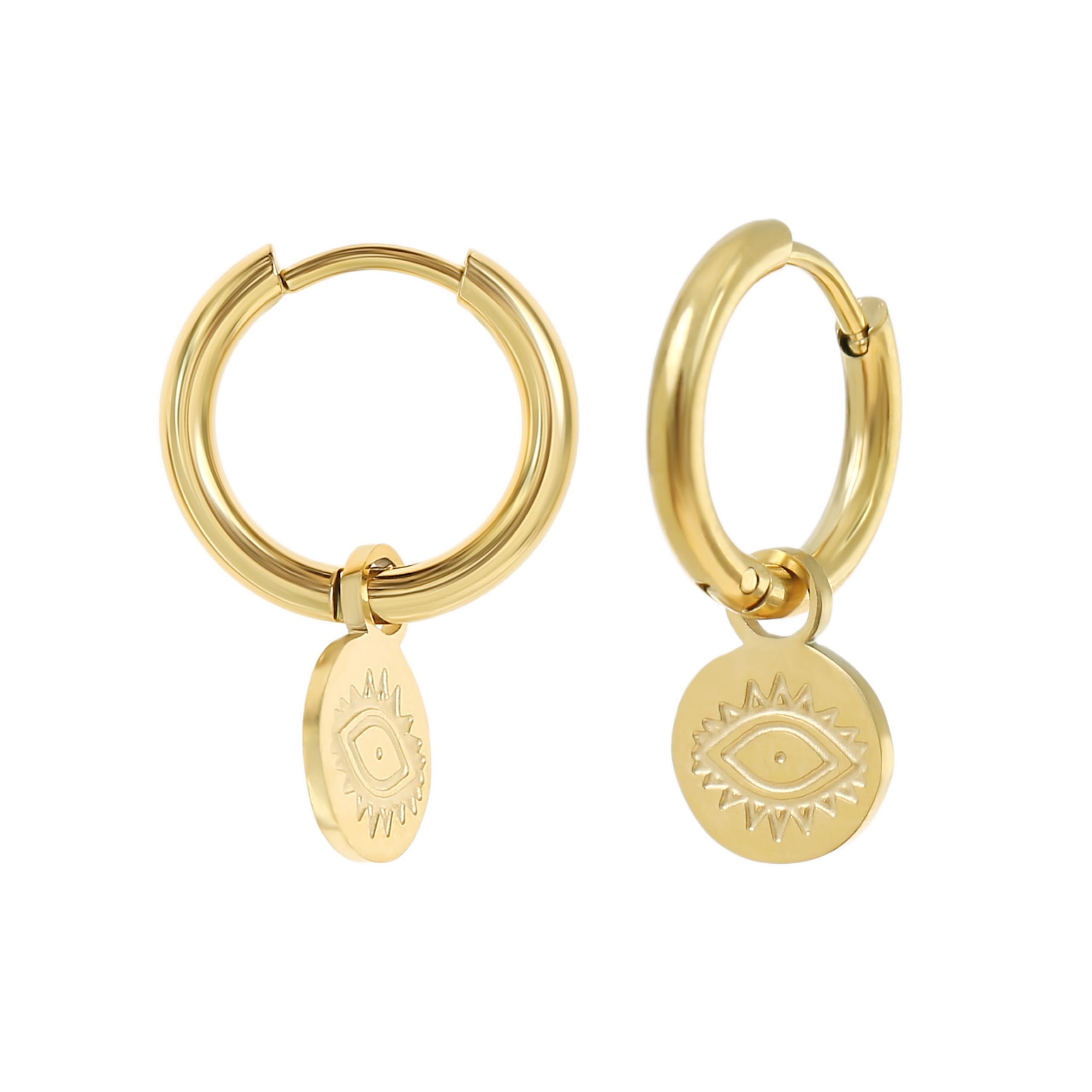 Made By Nami - Wholesale Dangle Earrings - Earrings Eye in Gold, Stud Earrings made of Stainless Steel4