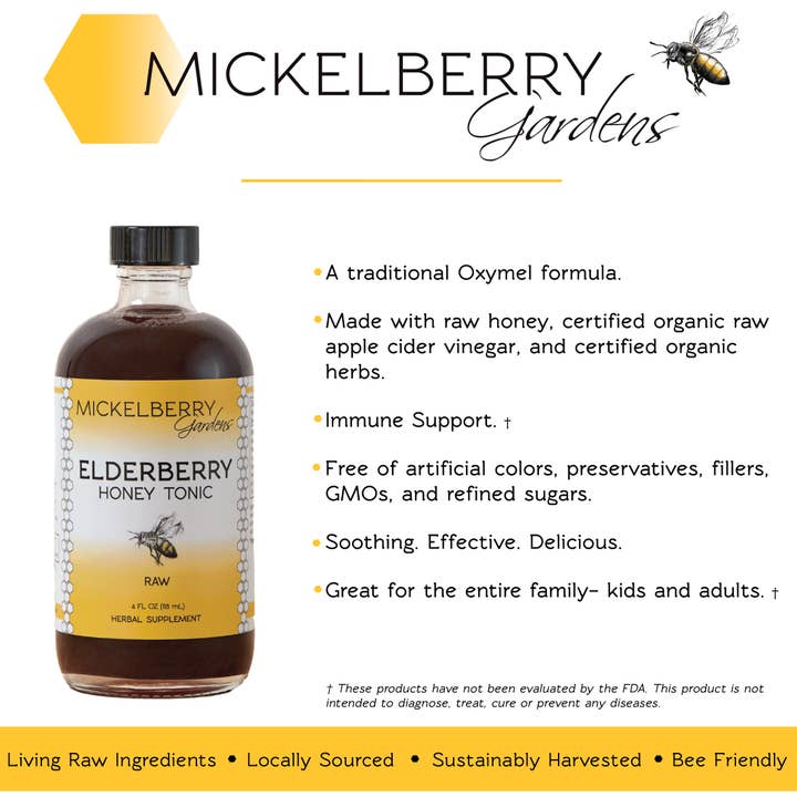 Mickelberry Gardens - Wholesale Oral Supplement/Vitamin - Elderberry Honey Tonic
