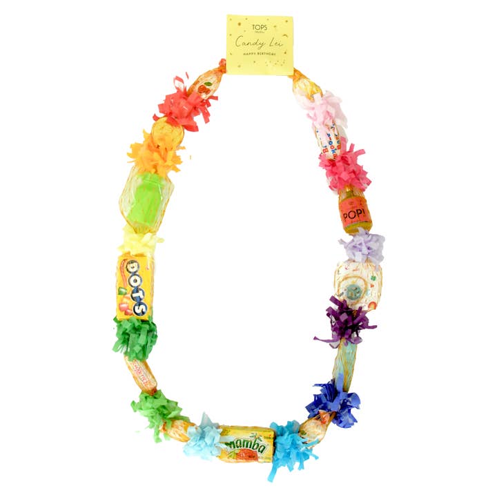 Candy Lei Necklace - Happy Birthday for wholesale by TOPS Malibu