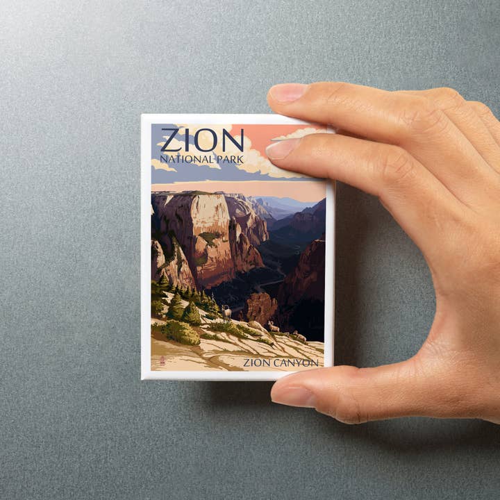 Lantern Press - Wholesale Magnet - MAGNET Zion National Park, UT Zion Canyon Sunset