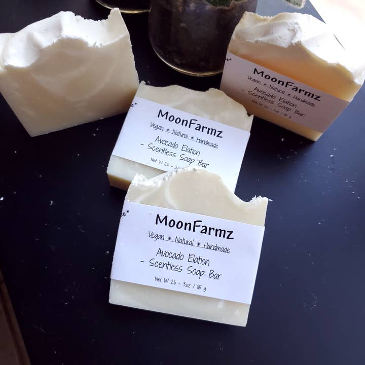 Avocado Elation- Scentless Soap Bar for wholesale by MoonFarmz LLC