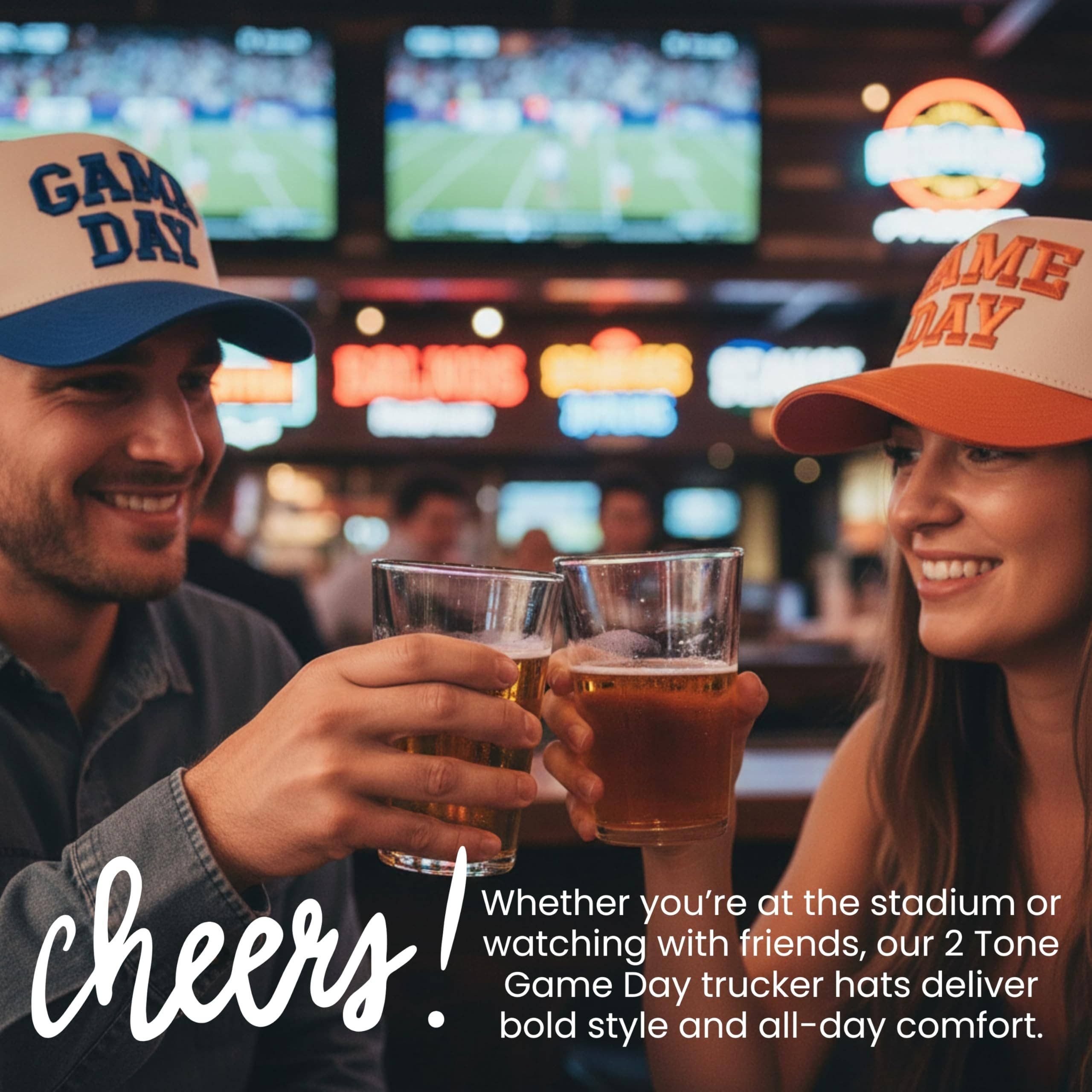 Funky Junque - Wholesale Baseball Cap - Unisex - Retro Two Tone Cap - Game Day - Orange/Beige8