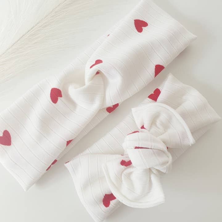 Duo fasce Madre Figlia a coste cuore rosso per la vendita all'ingrosso da parte di MlleChouChou