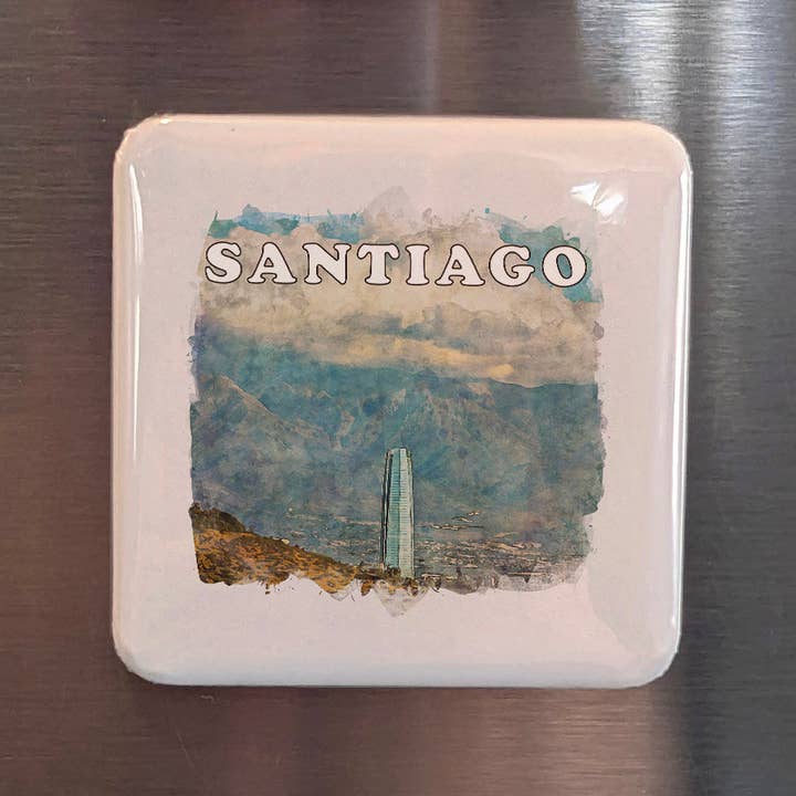 Santiago Chile Akvarel Køleskabsmagnet for engroshandel hos PhiloPerse