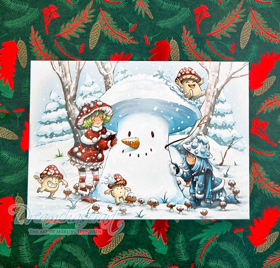 Dreamchaserart - Wholesale Postcard - snow fun postcard2