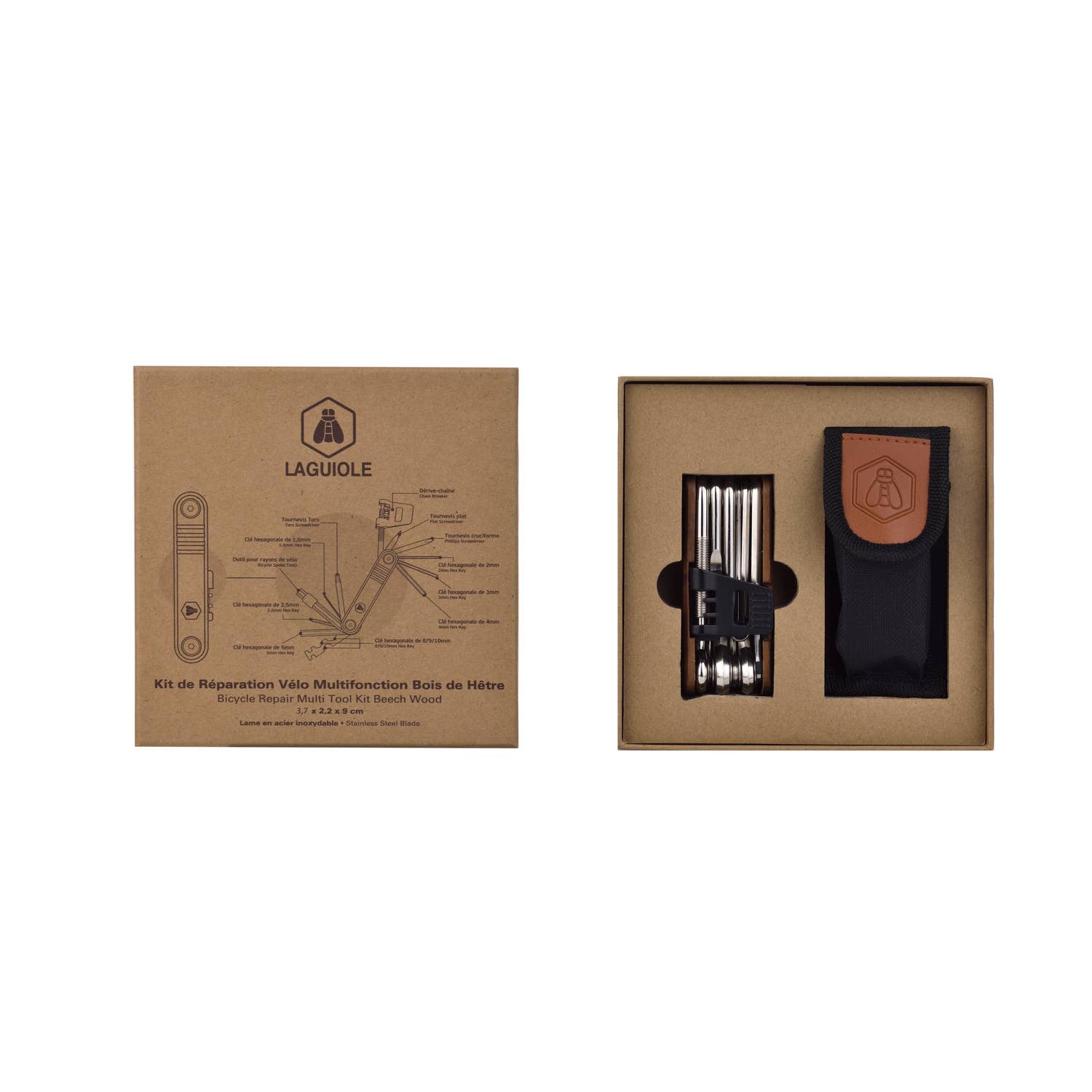 Laguiole - Vendita all'ingrosso Accessori per ciclisti - LAGUIOLE Kit di riparazione multifunzione per bicicletta1