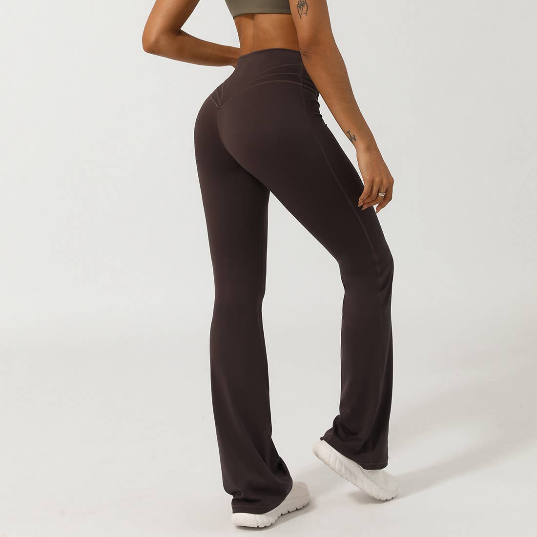 Sodalemon - Wholesale Athletic Pants - Women's - Women Sport V Cross Waist Tight Flare Yoga Dance Pants11