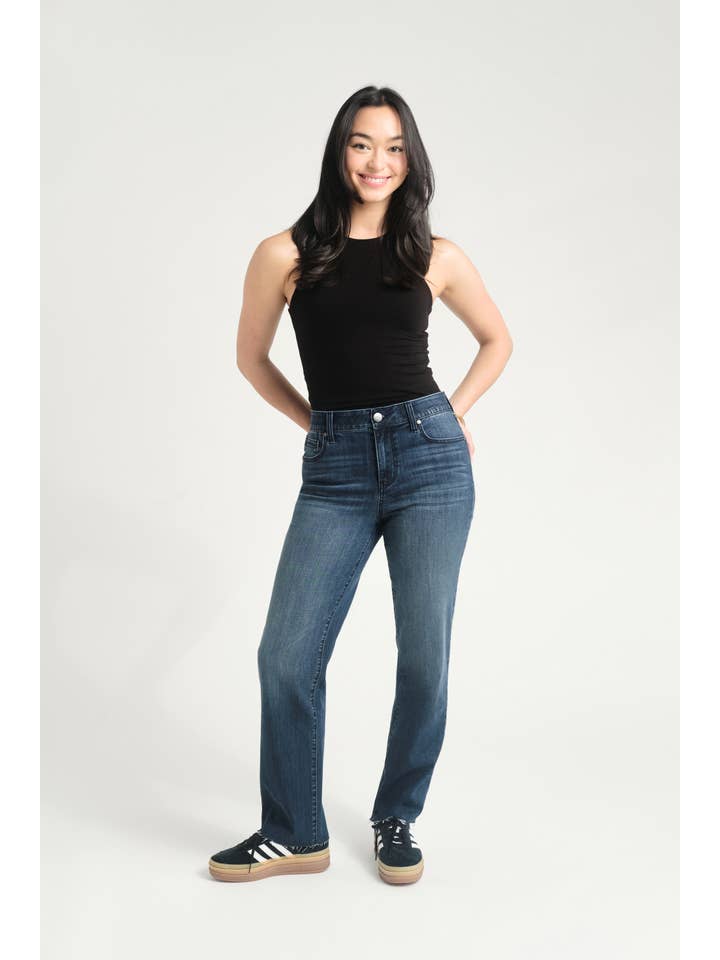 1822 Denim - Wholesale Jeans - Women's - 30" Shapewear Straight Leg Jean w/ Raw Hem in Grayden3