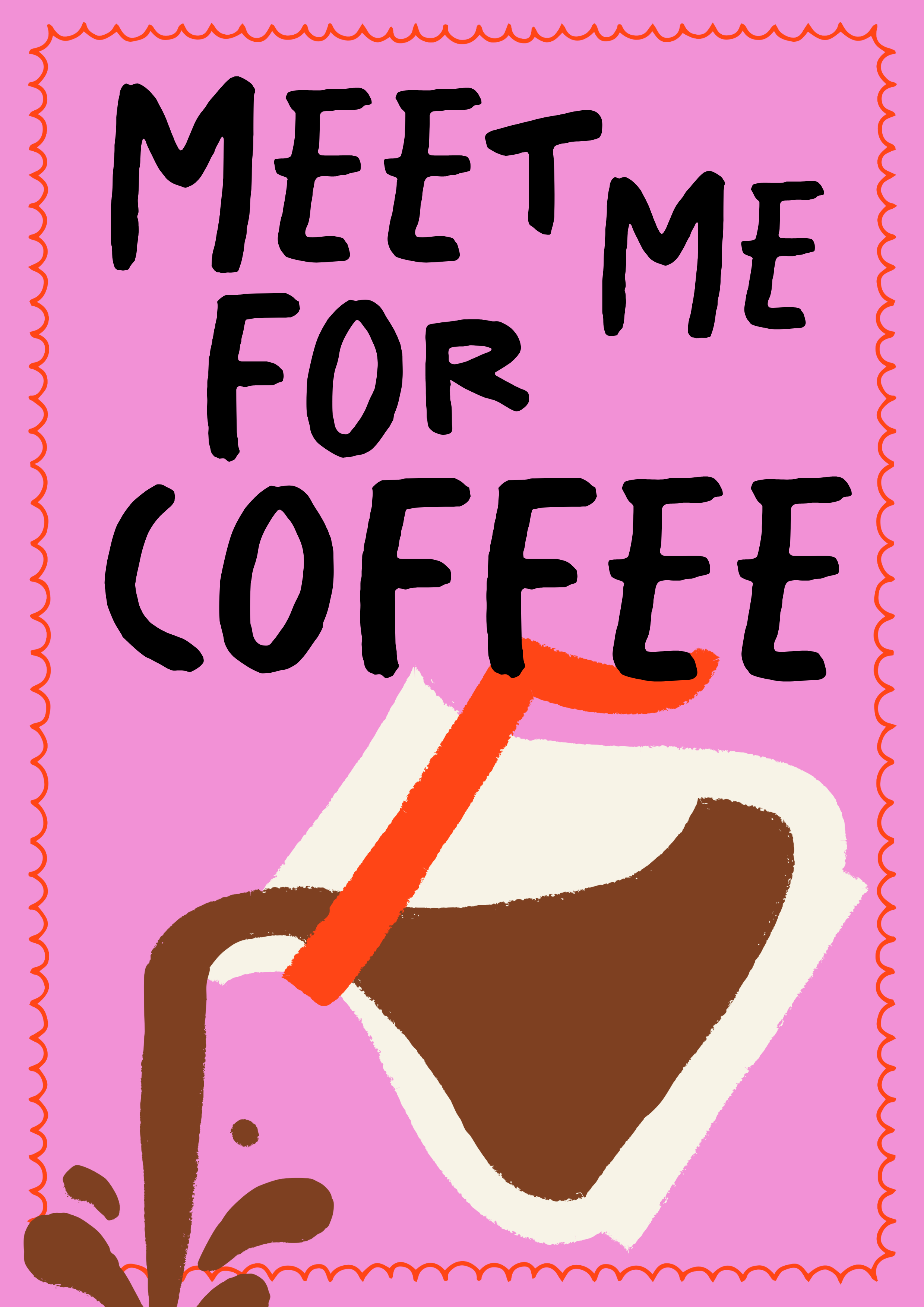 Blue Iris Designs Co – wholesale Art print – Meet me for coffee print1