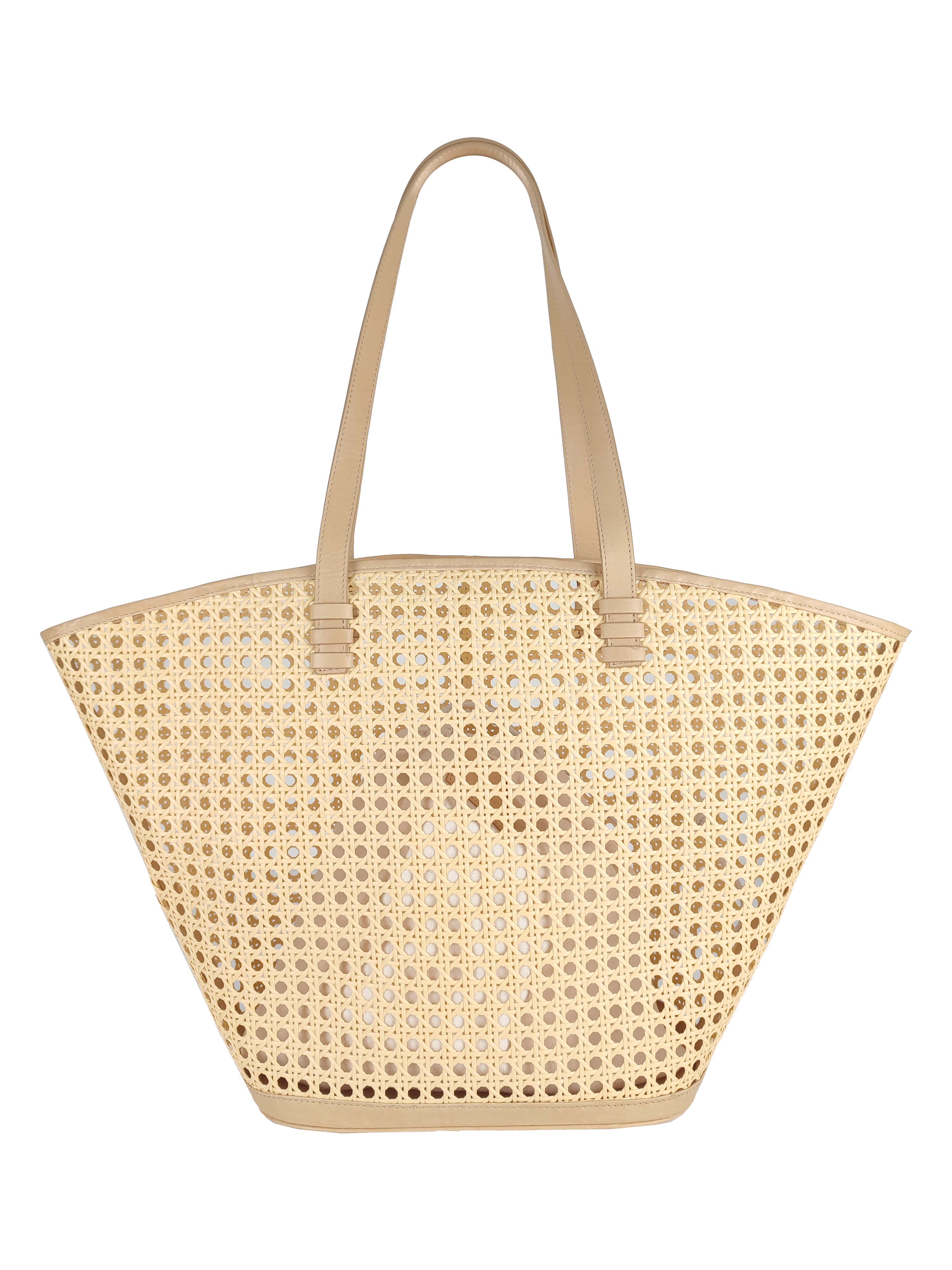 Florence Leather - Wholesale Beach Bag - Rattan handbag with leather details4