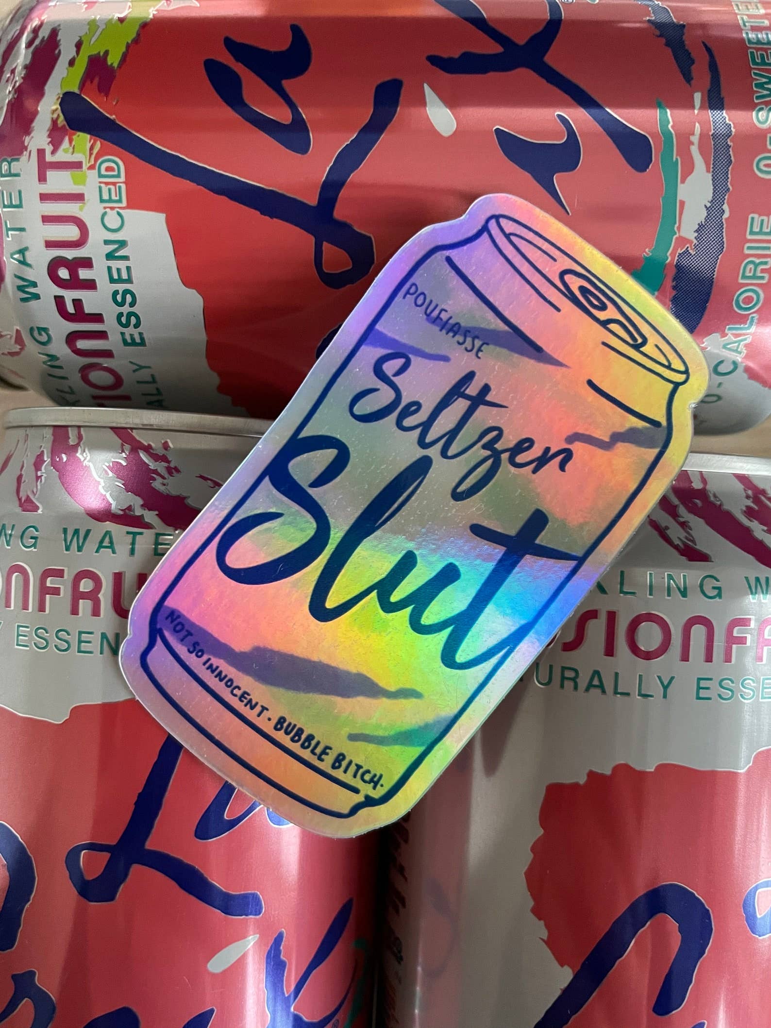 Full Send Studio - Wholesale Sticker - Seltzer Slut Hologram Weatherproof Sticker1