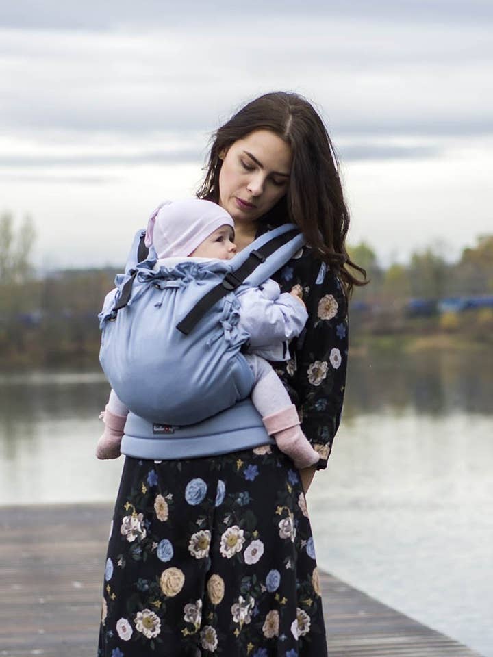 Kinder Hop Multi Soft Carrier: Little Herringbone Blue for wholesale by Kinder Hop SP. Z O.O.