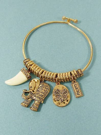 Elephant Clover Lucky Wired Bracelet for wholesale by TheTizana