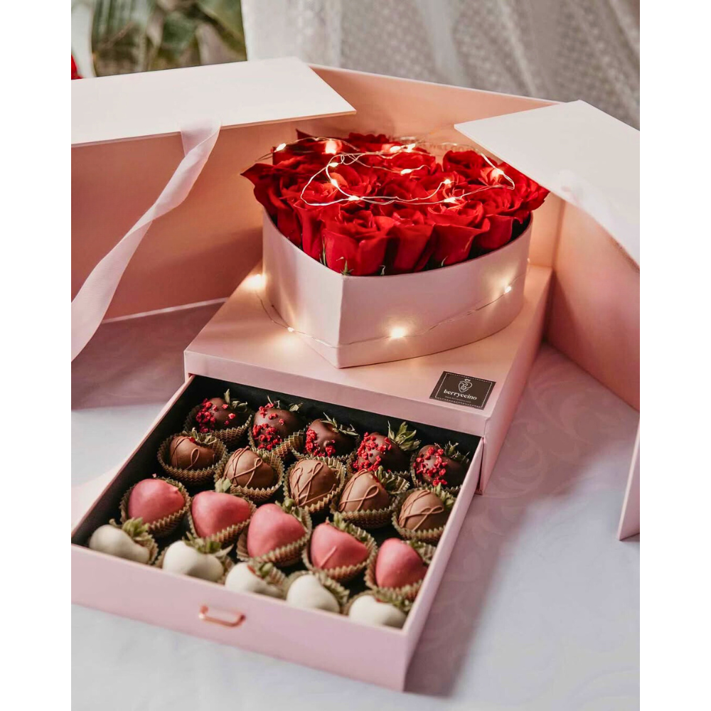 UNIKPACKAGING – Großhandel Geschenkboxen – Große quadratische Überraschungs-Blumenschachtel – mit Plastikeinsatz8