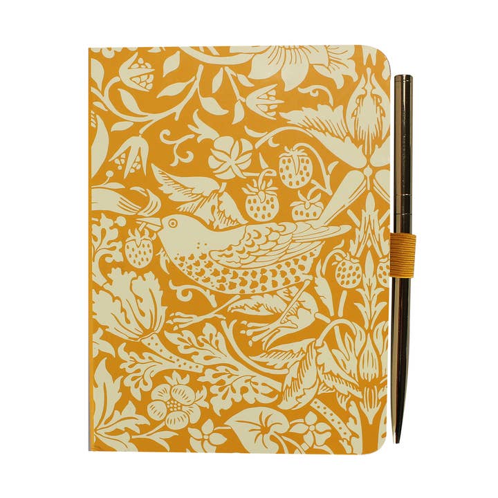Half Moon Bay By Design - Wholesale Notebook - Notebook with Pen William Morris Strawberry Thief Yellow0