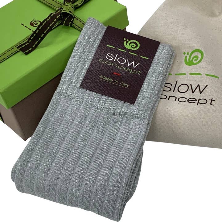 Calcetines de mujer Lurex Platinum Half Kneed Code 670 para venta al por mayor de C.C.&Co.Srl