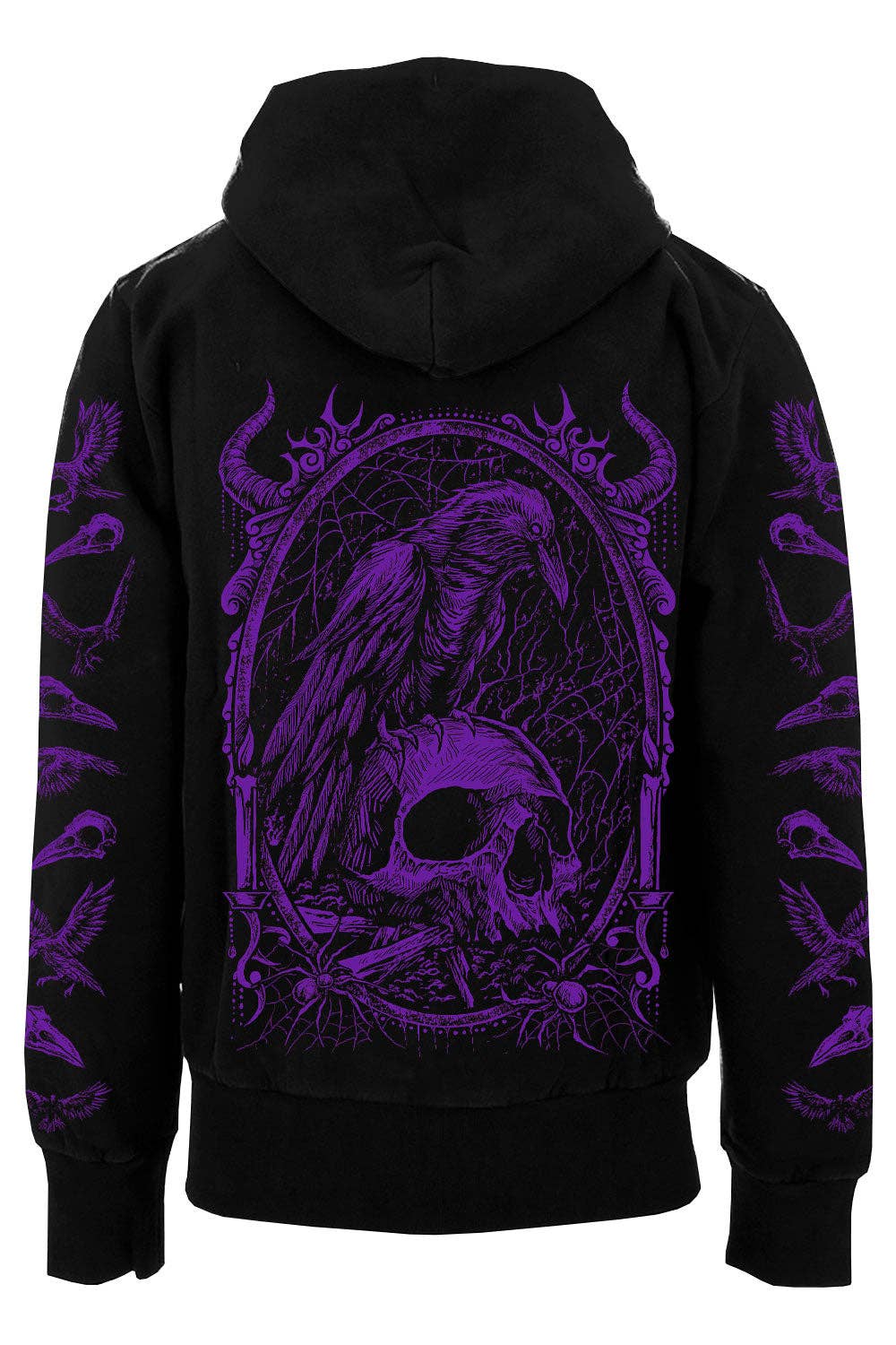 vampirefreaks - Venta al por mayor Sudadera con capucha - Unisex - Sudadera con capucha Death Raven con mangas de cuervo [MORADO]0