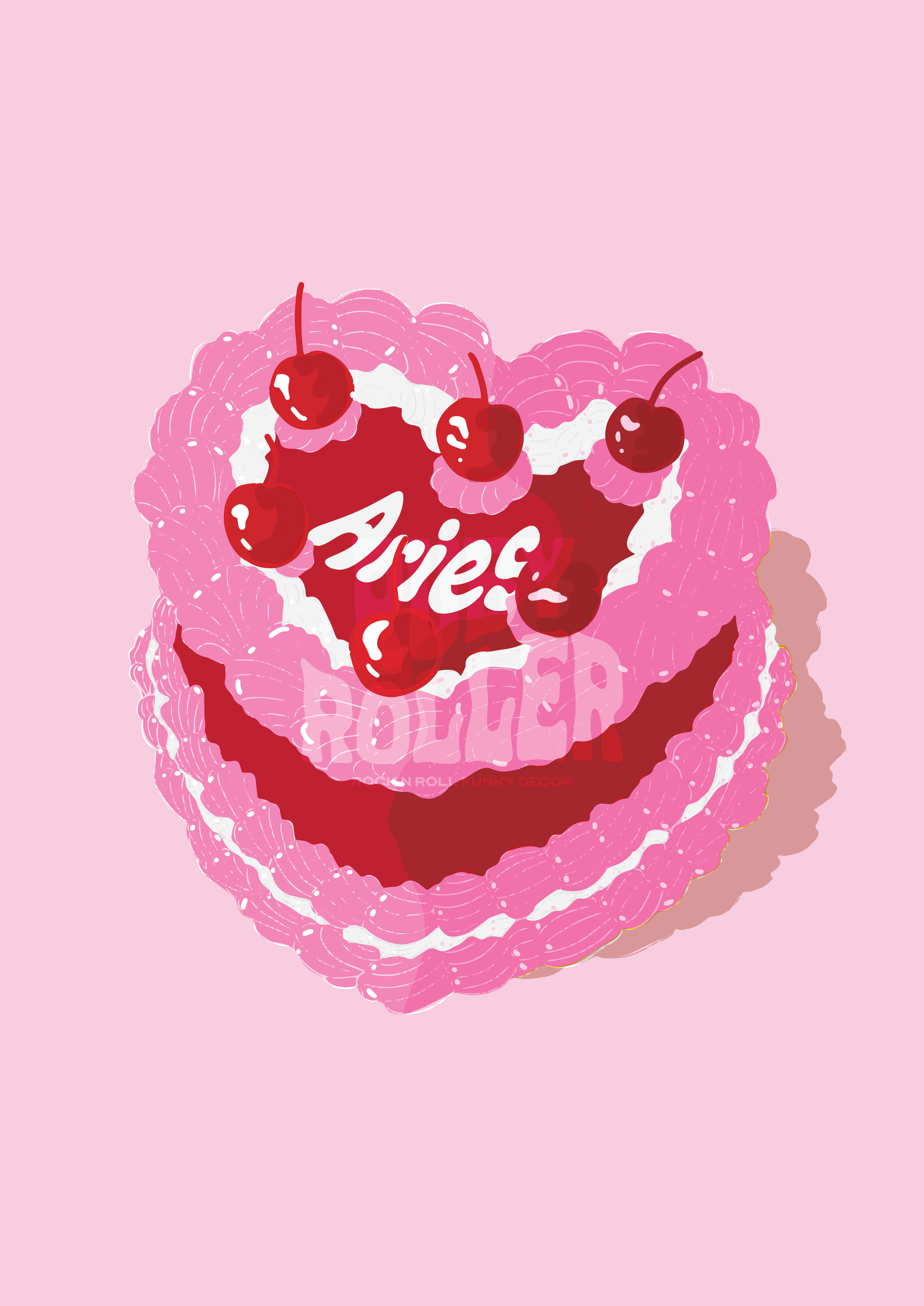 Ruby Roller Art - Wholesale Kunstprint - Esthetische harttaart met kersen sterrenbeeld kunstprint7