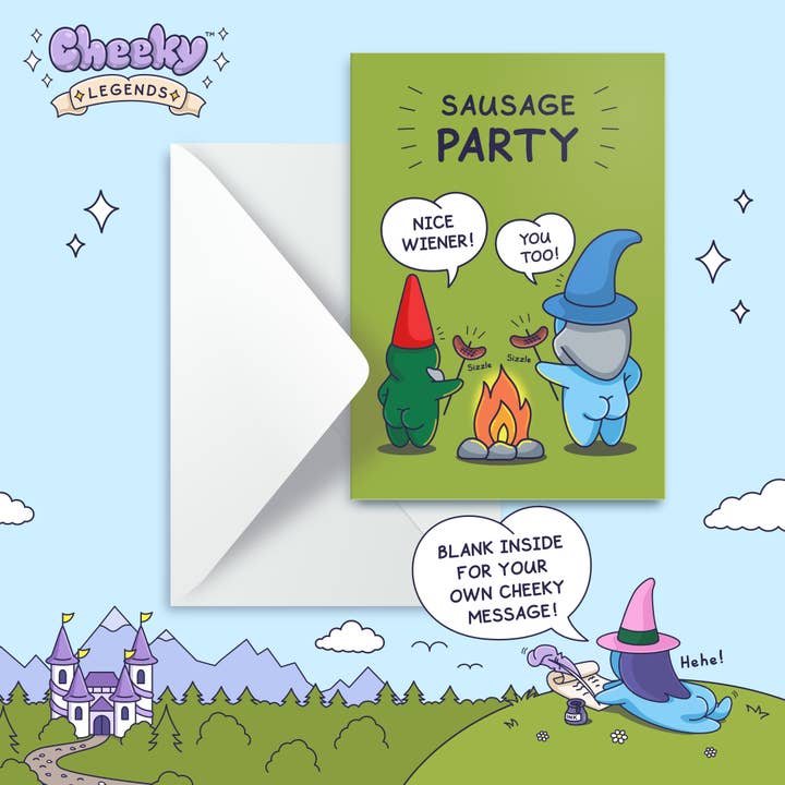 Arrthi x Cheeky Legends - Wholesale Everyday Greeting Card - Sausage Party - Funny Birthday Card for Him